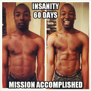 The result of 60 days of Insanity Workout - Before and After Front View