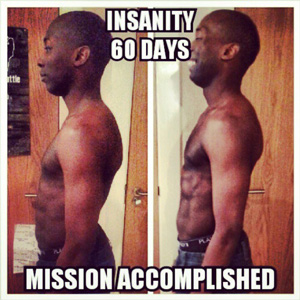 The result of 60 days of Insanity Workout - Before and After Side View